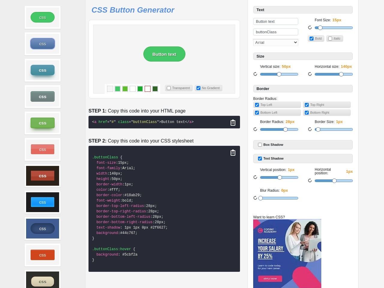 CSS Button Generator预览图